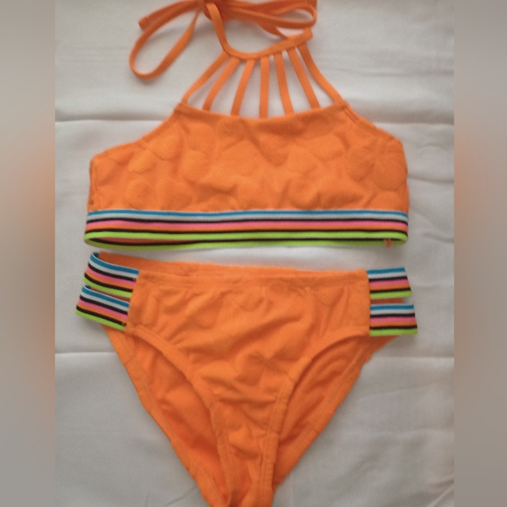 Vibrant Orange Hobie Girls Swim Set